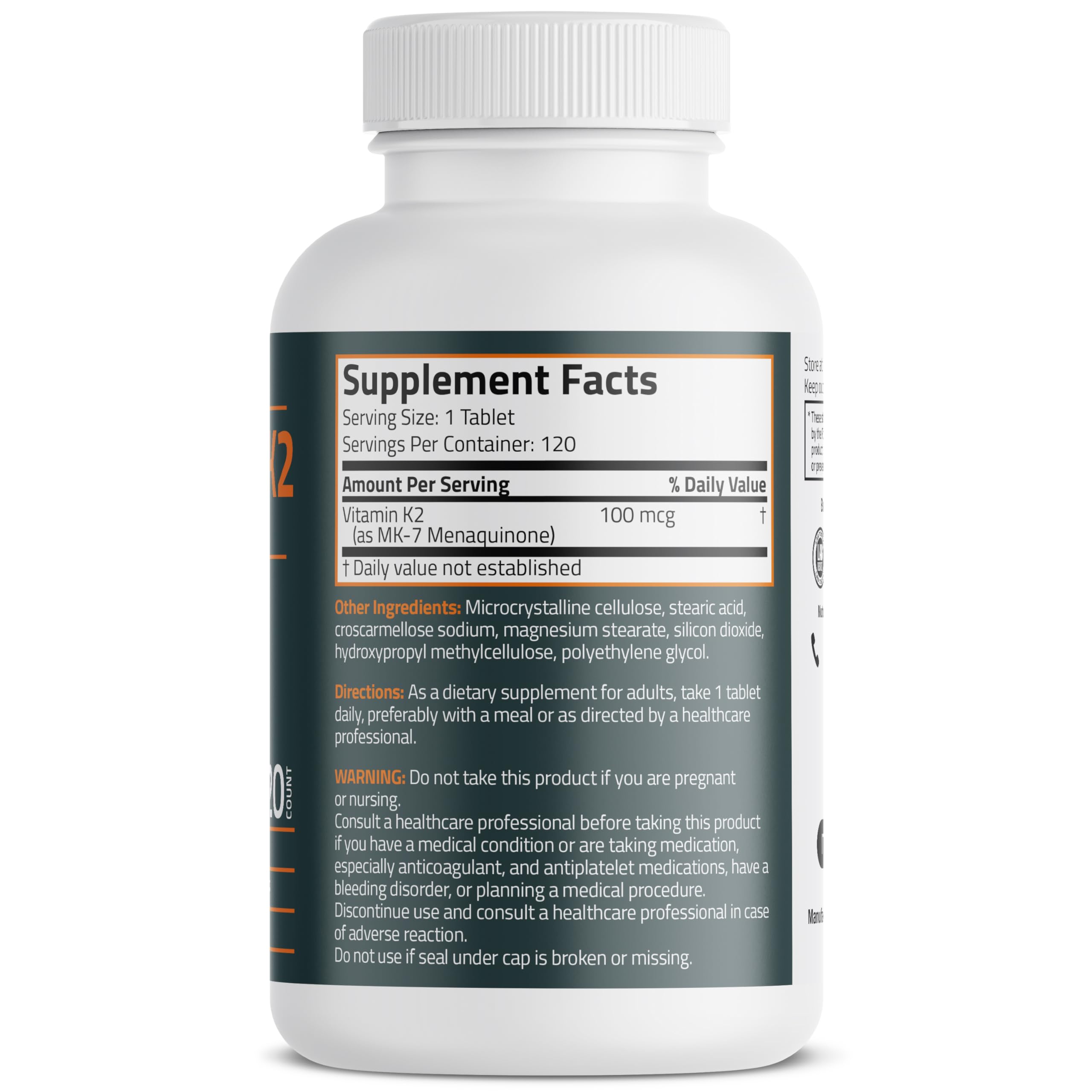 Vitamina K2 MK-7 100mcg - Bronson