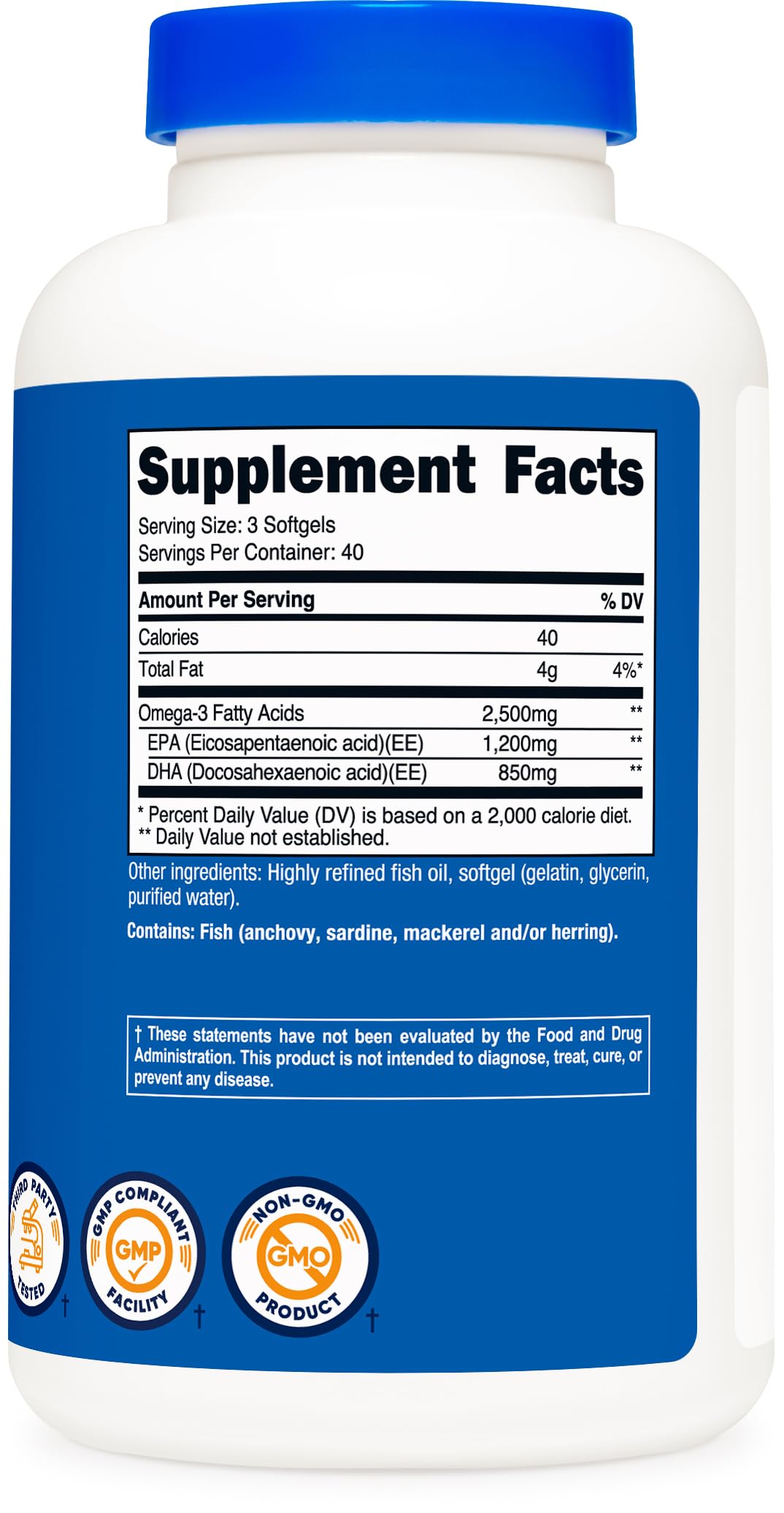 Omega 3 Aceite de Pescado - Nutricost 2500mg