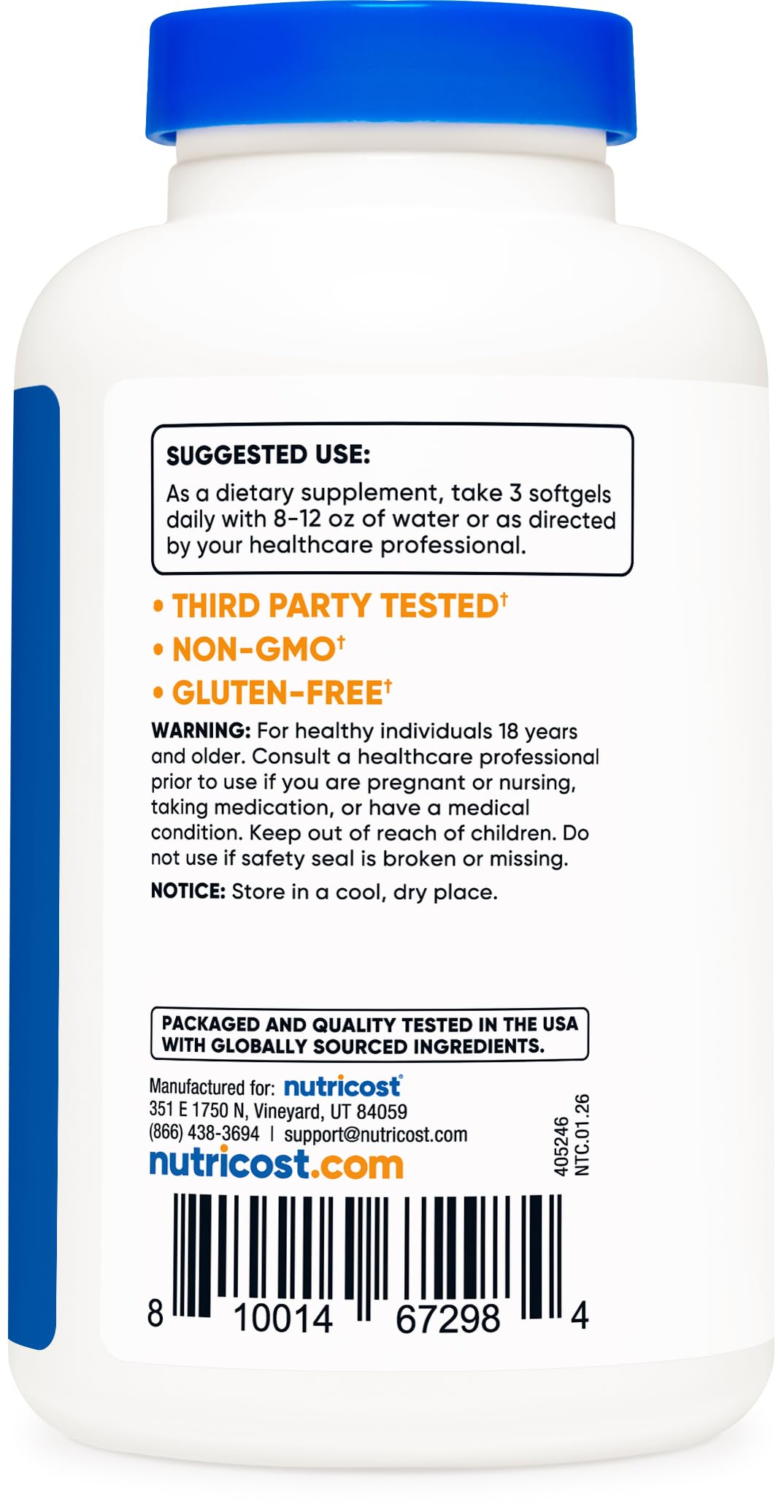 Omega 3 Aceite de Pescado - Nutricost 2500mg