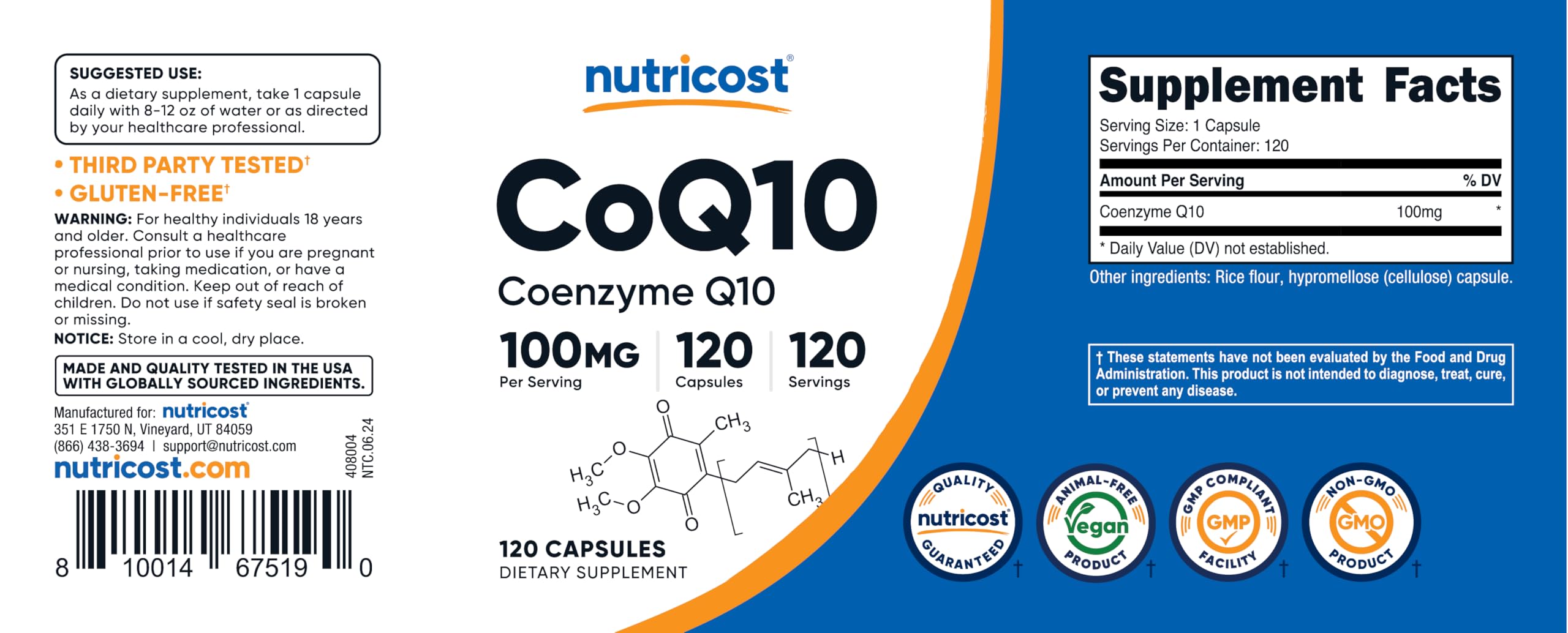 Coenzima Q10 Alta Absorción - Nutricost