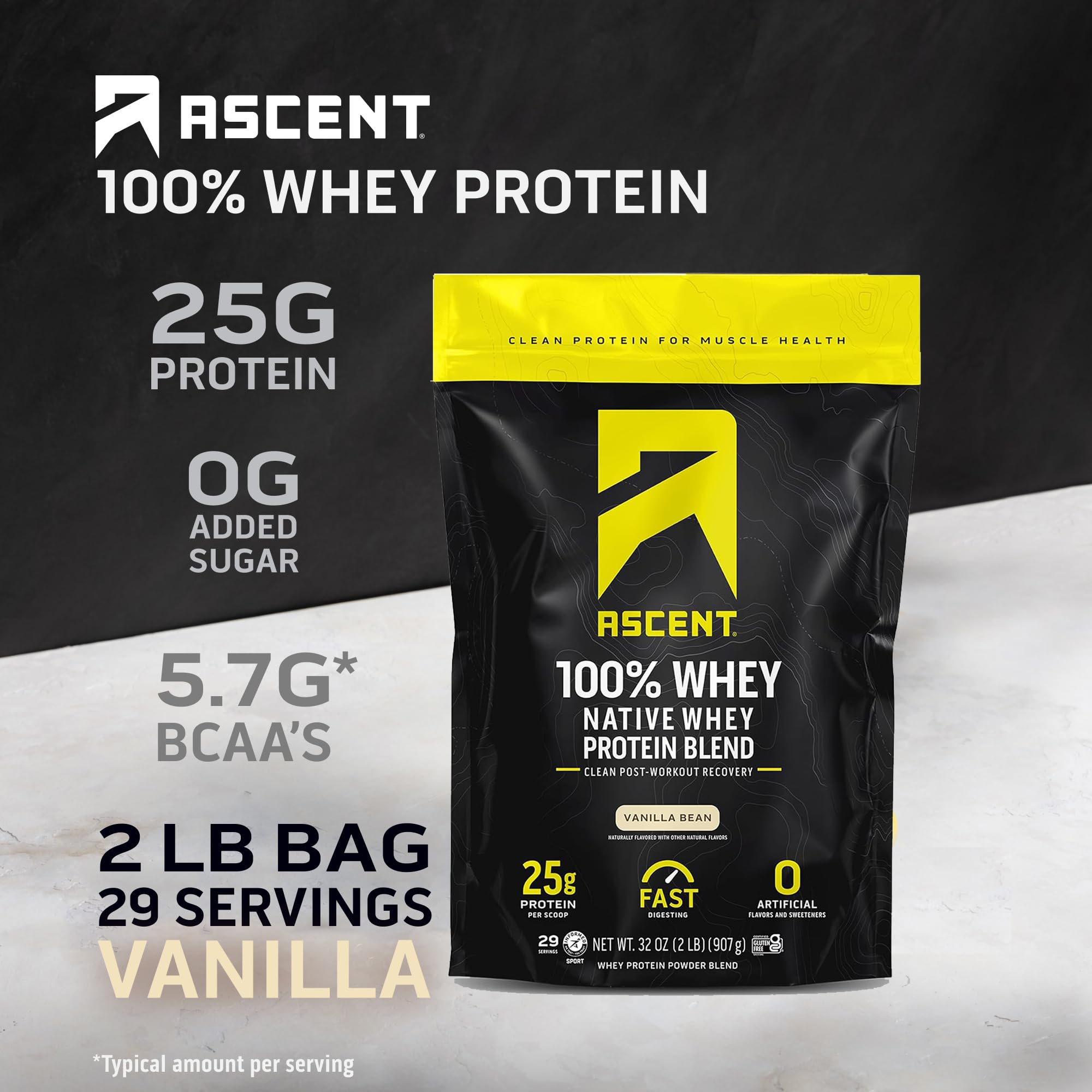 Proteína Whey en Polvo - Ascent (100% Whey Protein)