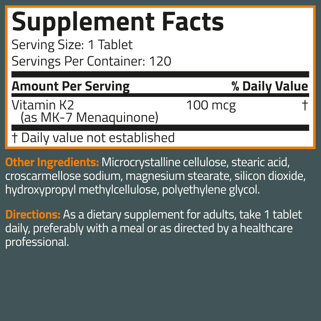 Vitamina K2 MK-7 100mcg - Bronson