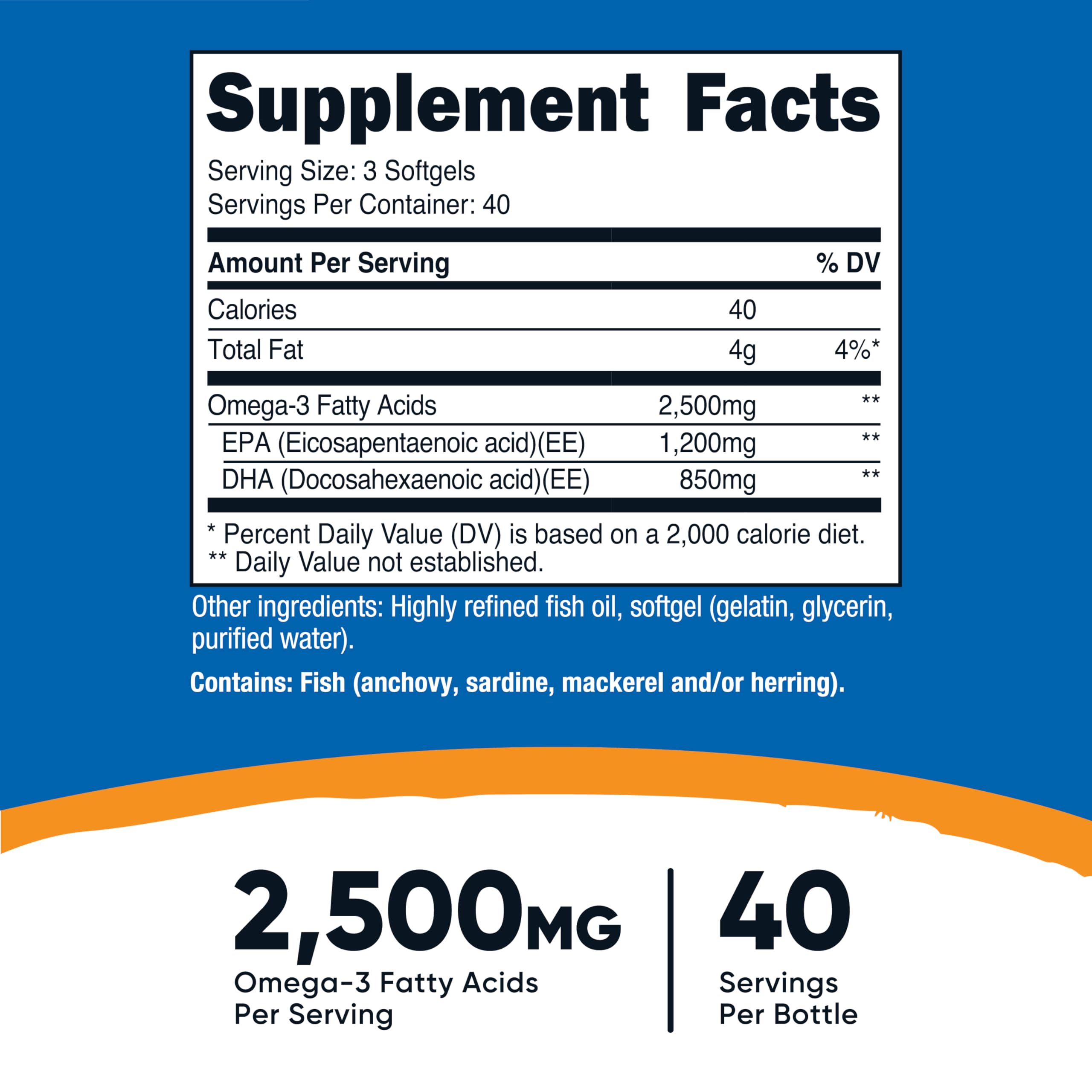 Omega 3 Aceite de Pescado - Nutricost 2500mg